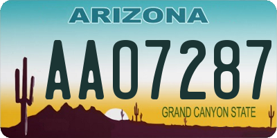 AZ license plate AAO7287