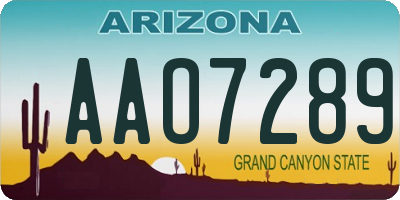 AZ license plate AAO7289