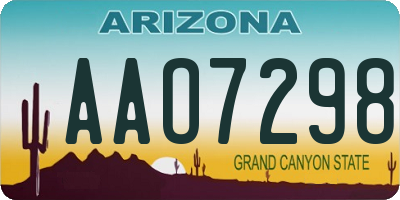 AZ license plate AAO7298