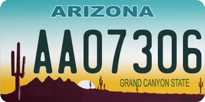 AZ license plate AAO7306