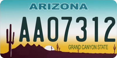 AZ license plate AAO7312