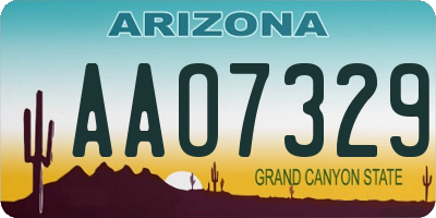 AZ license plate AAO7329