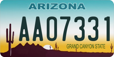 AZ license plate AAO7331
