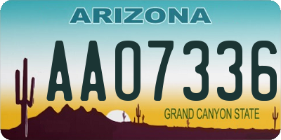 AZ license plate AAO7336