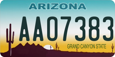 AZ license plate AAO7383