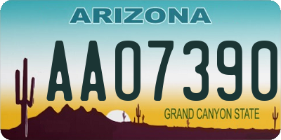 AZ license plate AAO7390