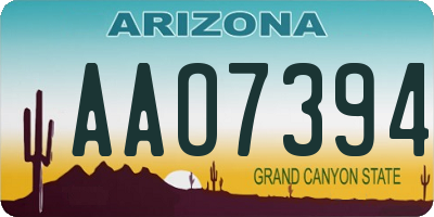AZ license plate AAO7394
