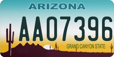 AZ license plate AAO7396