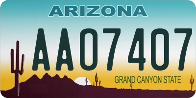 AZ license plate AAO7407