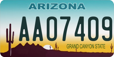 AZ license plate AAO7409