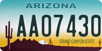 AZ license plate AAO7430