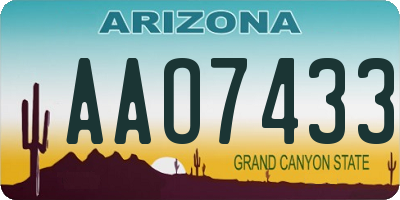 AZ license plate AAO7433