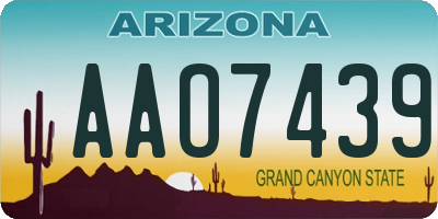 AZ license plate AAO7439