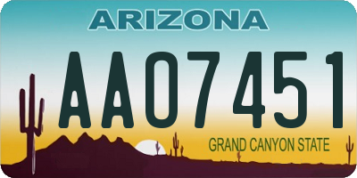 AZ license plate AAO7451