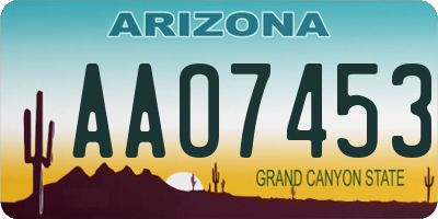 AZ license plate AAO7453