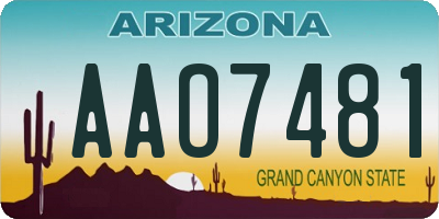 AZ license plate AAO7481