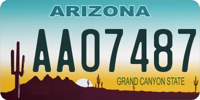 AZ license plate AAO7487