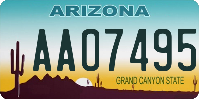 AZ license plate AAO7495