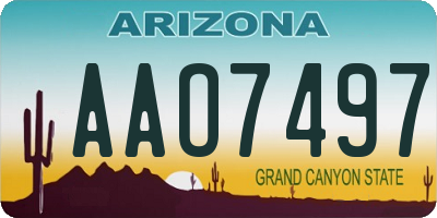 AZ license plate AAO7497
