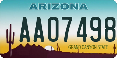 AZ license plate AAO7498