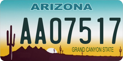 AZ license plate AAO7517