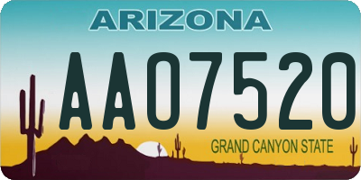 AZ license plate AAO7520