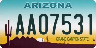 AZ license plate AAO7531