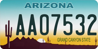 AZ license plate AAO7532