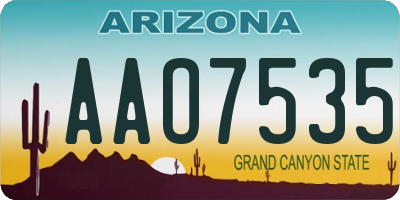 AZ license plate AAO7535