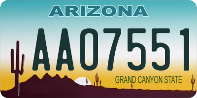 AZ license plate AAO7551