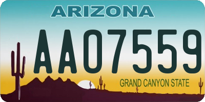 AZ license plate AAO7559