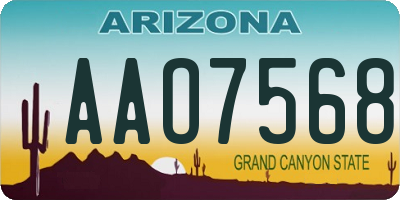 AZ license plate AAO7568