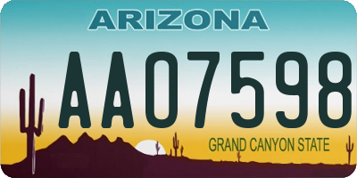 AZ license plate AAO7598