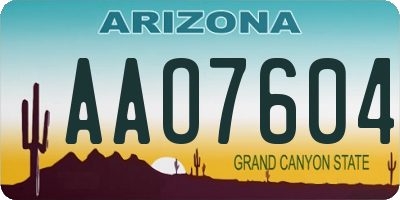 AZ license plate AAO7604
