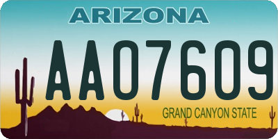 AZ license plate AAO7609