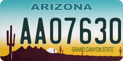 AZ license plate AAO7630