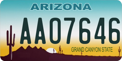 AZ license plate AAO7646
