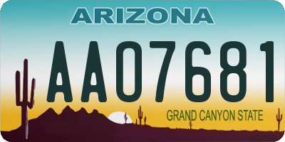AZ license plate AAO7681