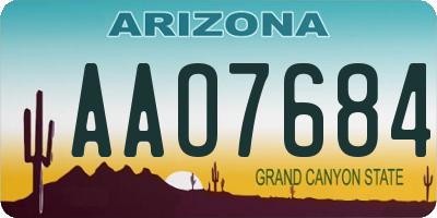 AZ license plate AAO7684