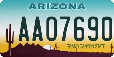 AZ license plate AAO7690