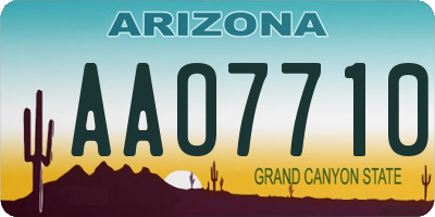 AZ license plate AAO7710