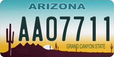 AZ license plate AAO7711