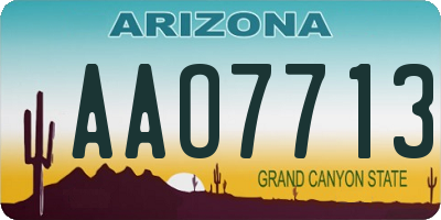 AZ license plate AAO7713