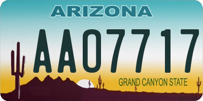 AZ license plate AAO7717