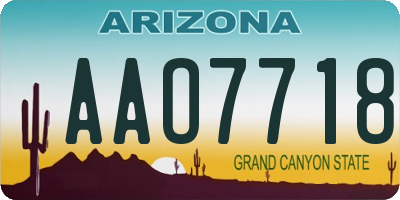 AZ license plate AAO7718