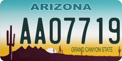 AZ license plate AAO7719