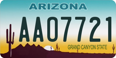 AZ license plate AAO7721