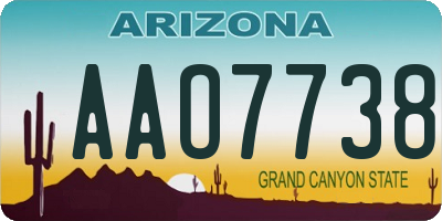 AZ license plate AAO7738