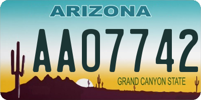 AZ license plate AAO7742