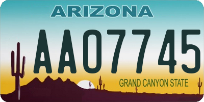AZ license plate AAO7745